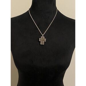 Brighton Crystal Rocks Cross Retired Pendant Necklace